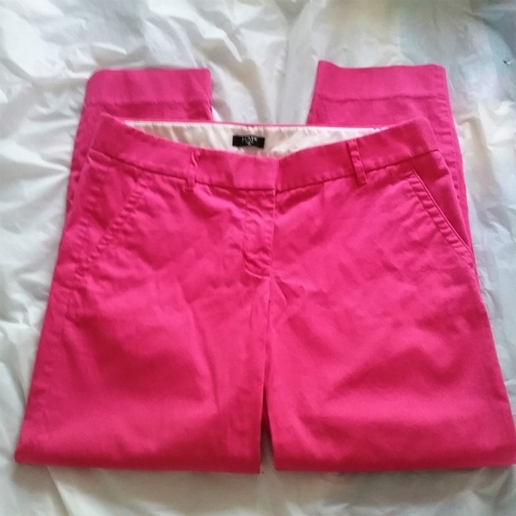J. Crew Factory Pants - J Crew Hot Pink Skimmer Pants City Fit Cropped 4
